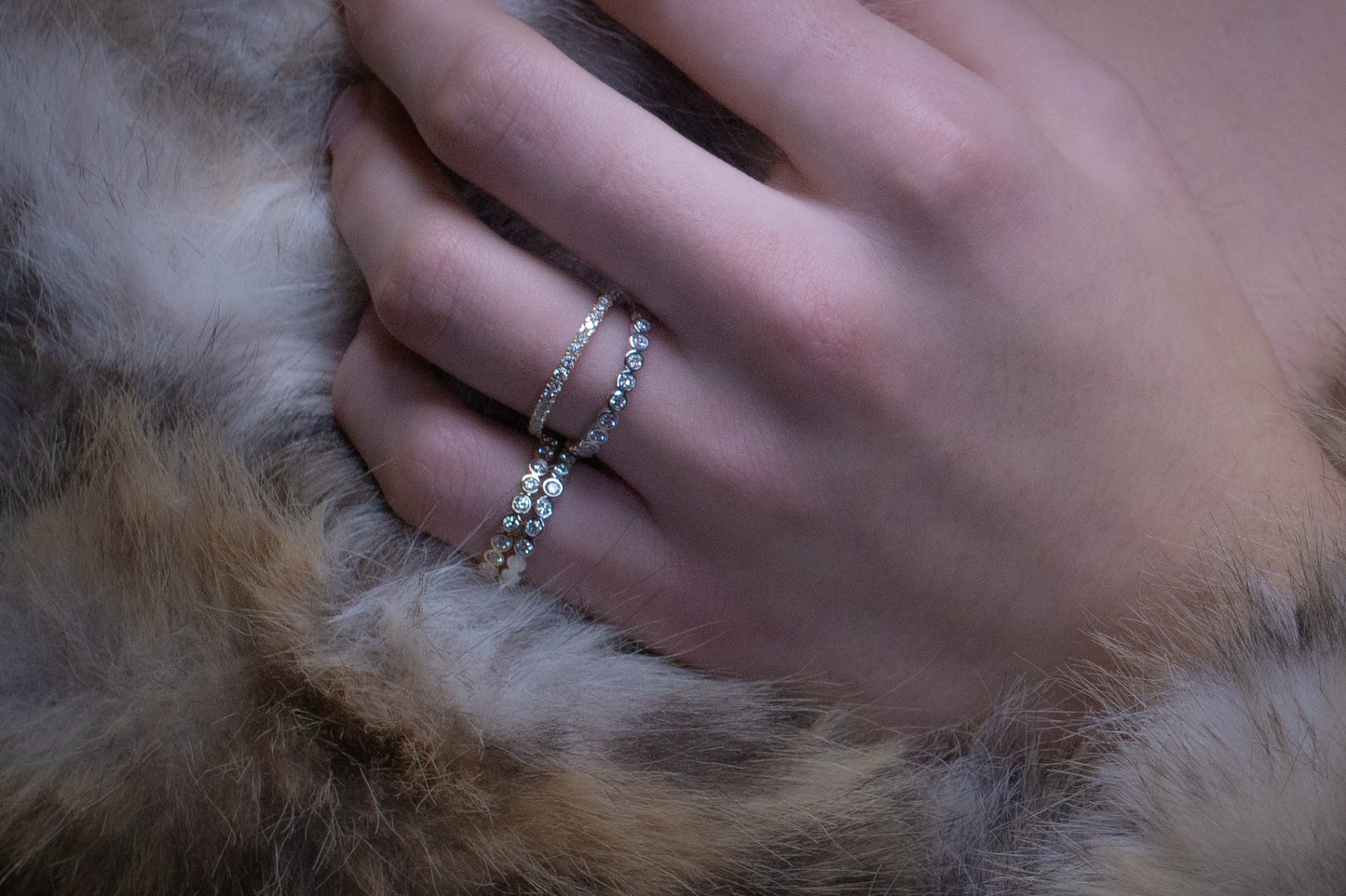 Mina Bezel Diamond Half Eternity Ring