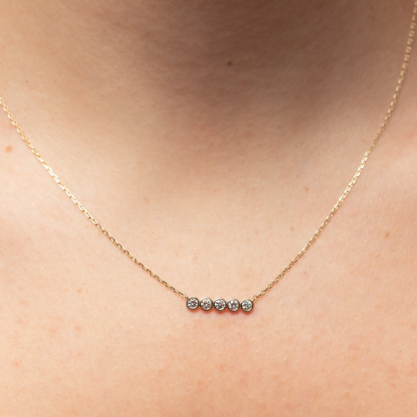 Dani 5 Diamonds Bezel Necklace