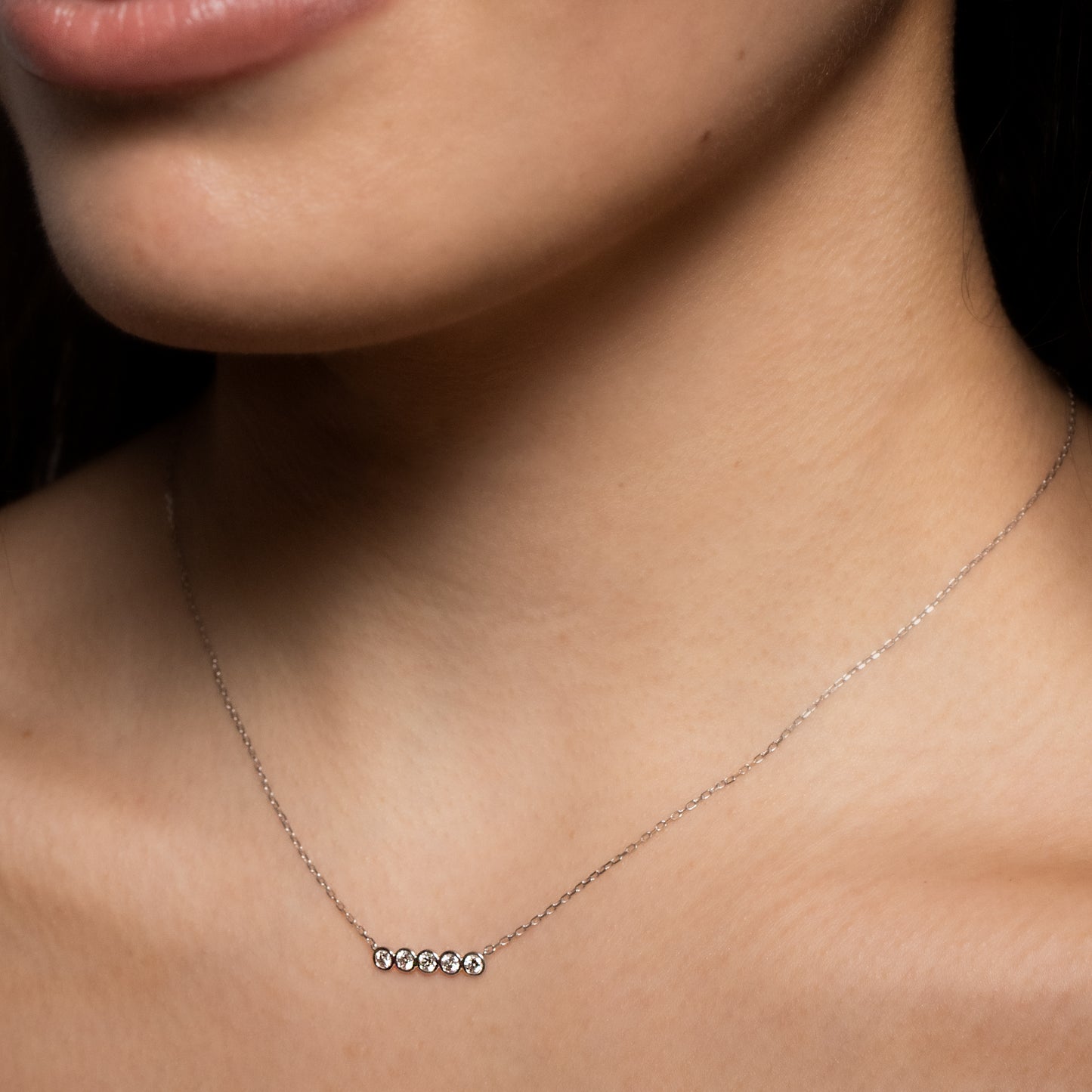 Dani 5 Diamonds Bezel Necklace