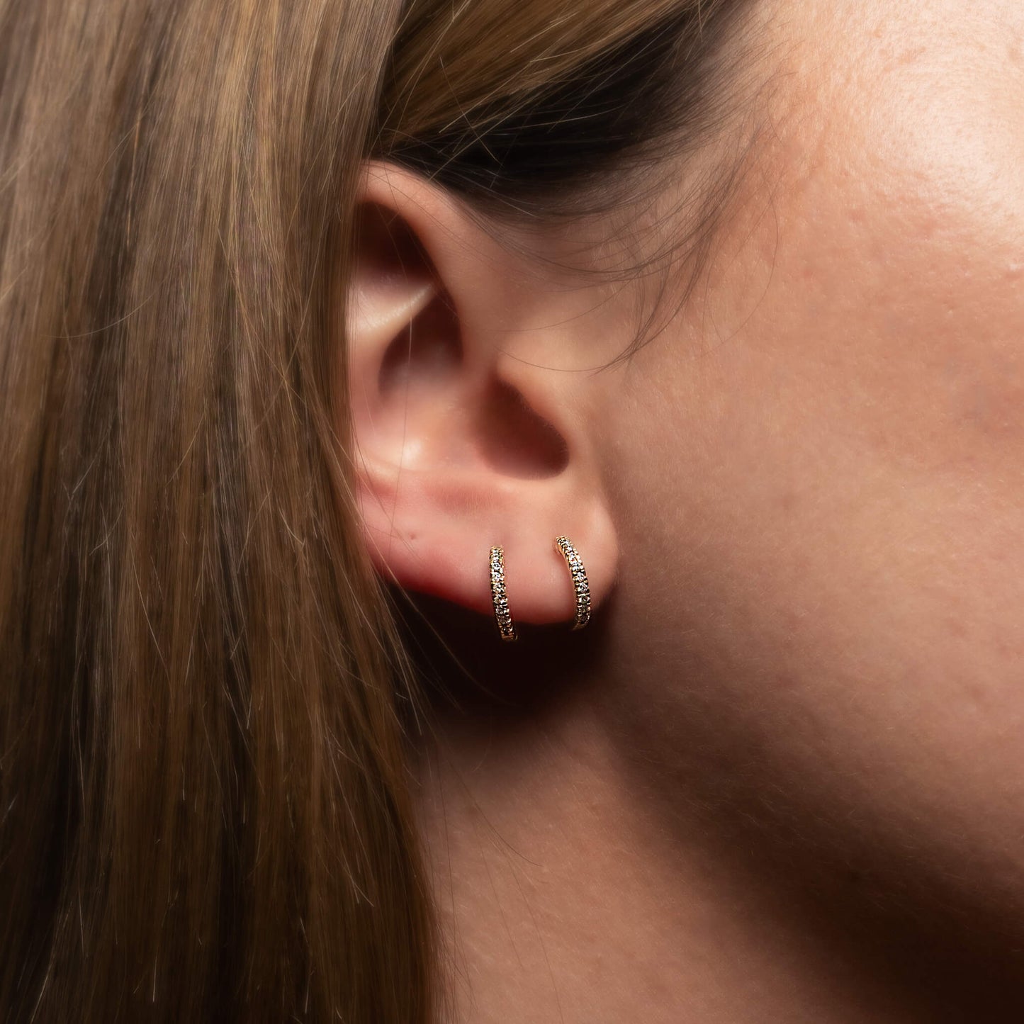 Mary Mini Diamond Hoops