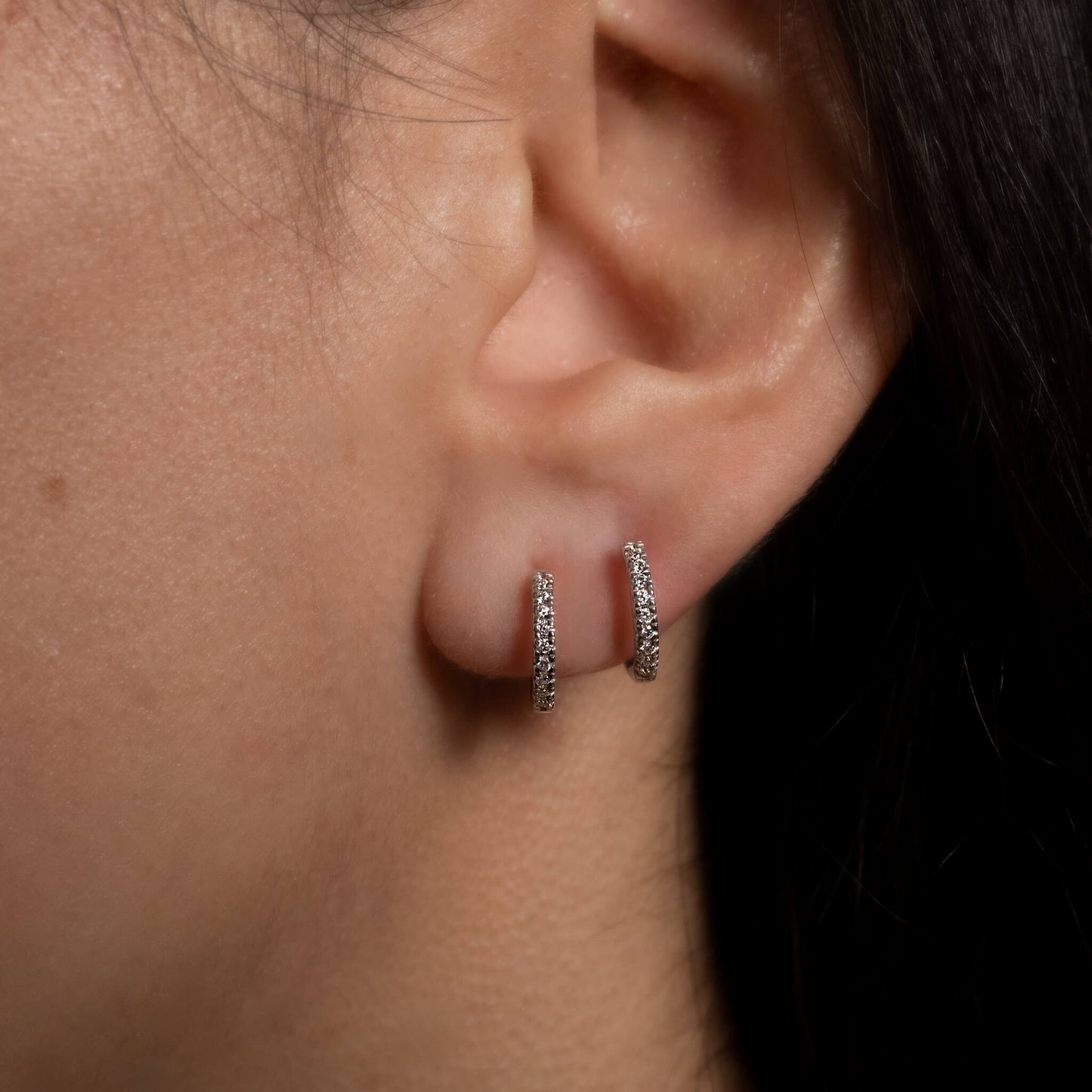 Mary Mini Diamond Hoops