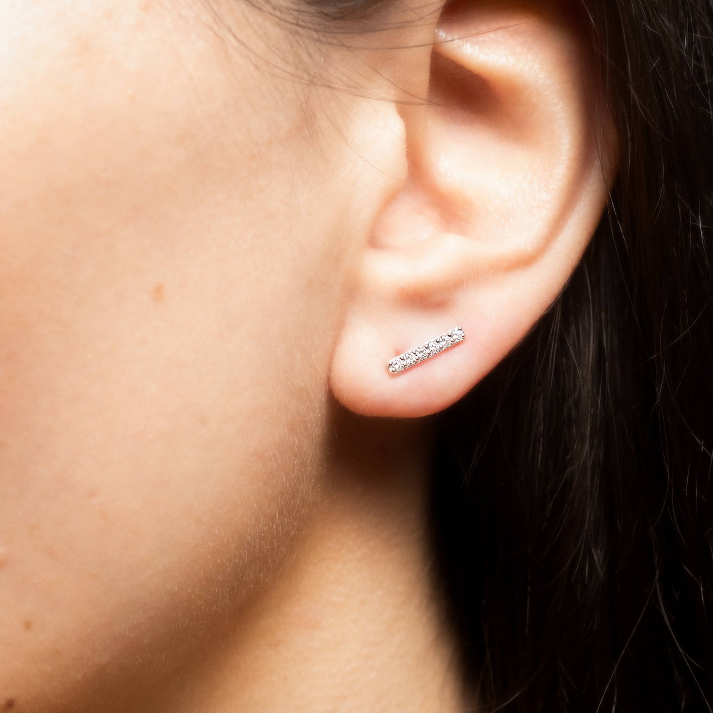 Mika Diamond Bar Earrings