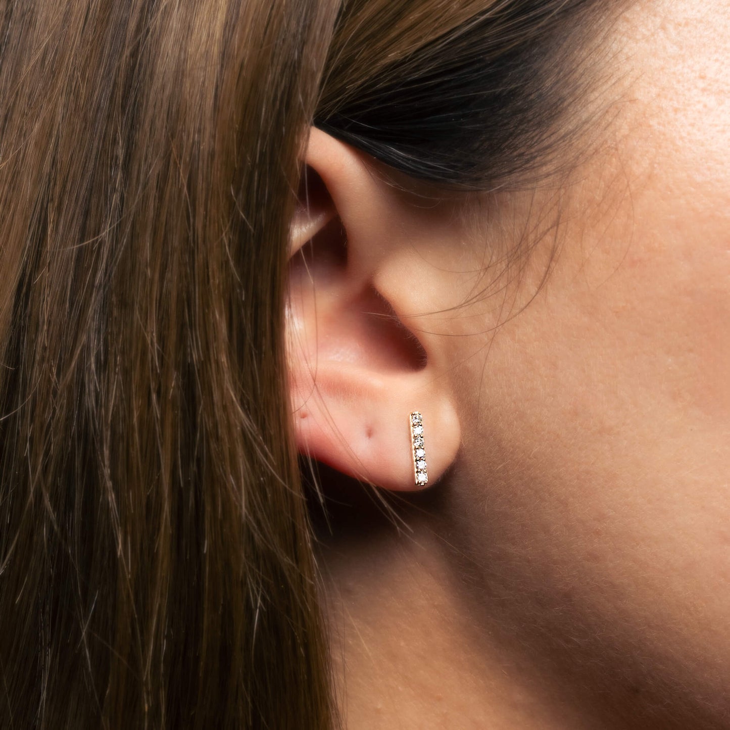 Mika Diamond Bar Earrings