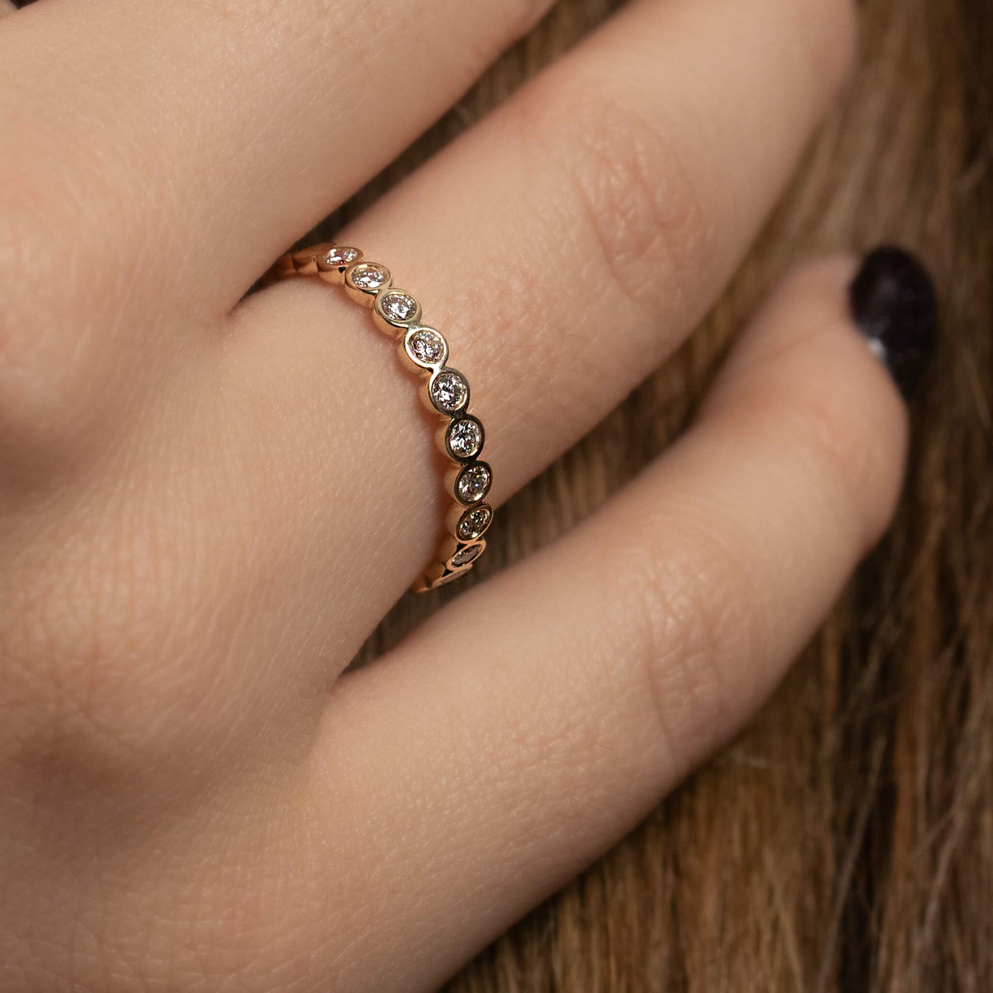 Mina Bezel Diamond Half Eternity Ring